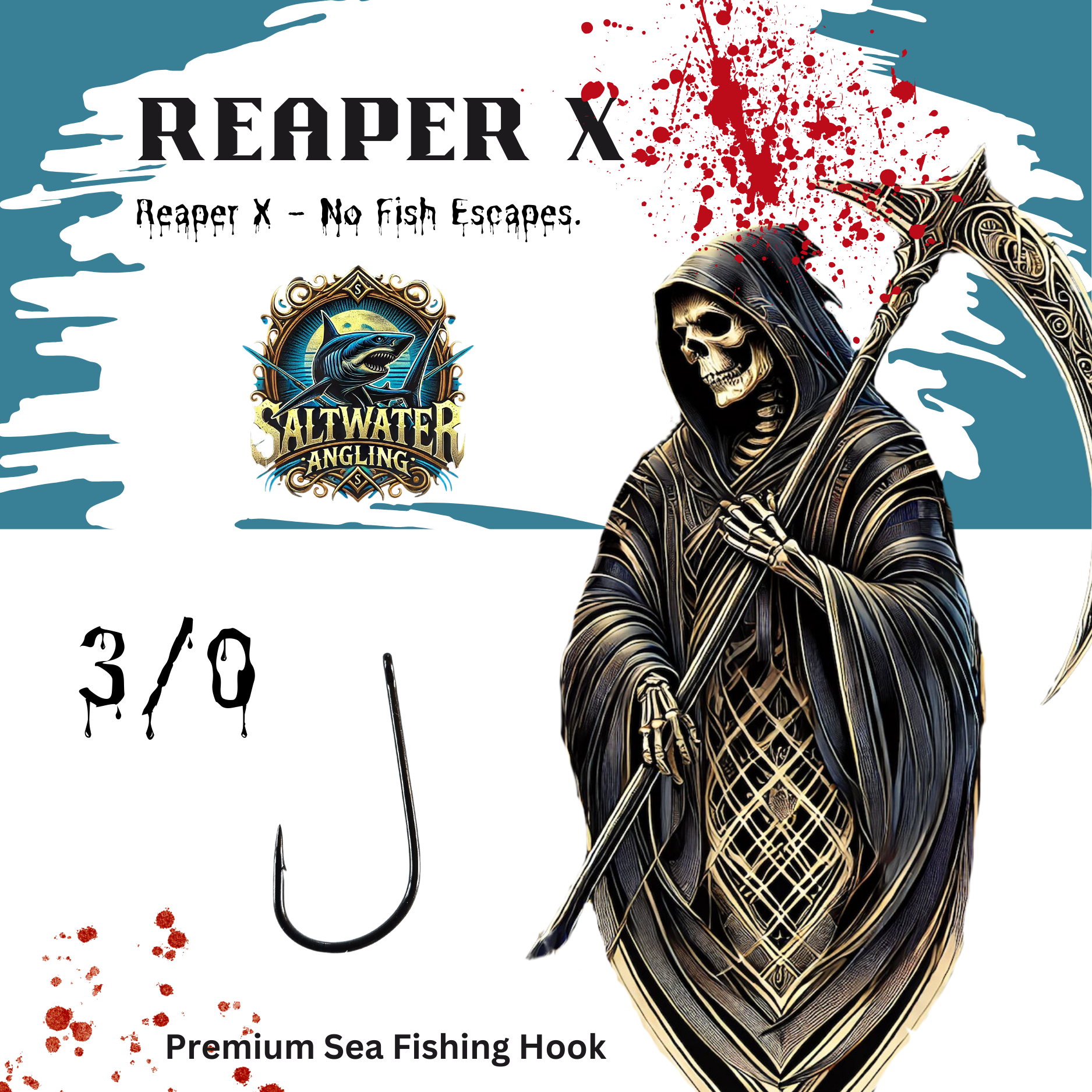 Reaper X Fishing Hook – Chemically sharpened high-carbon steel hook for big fish