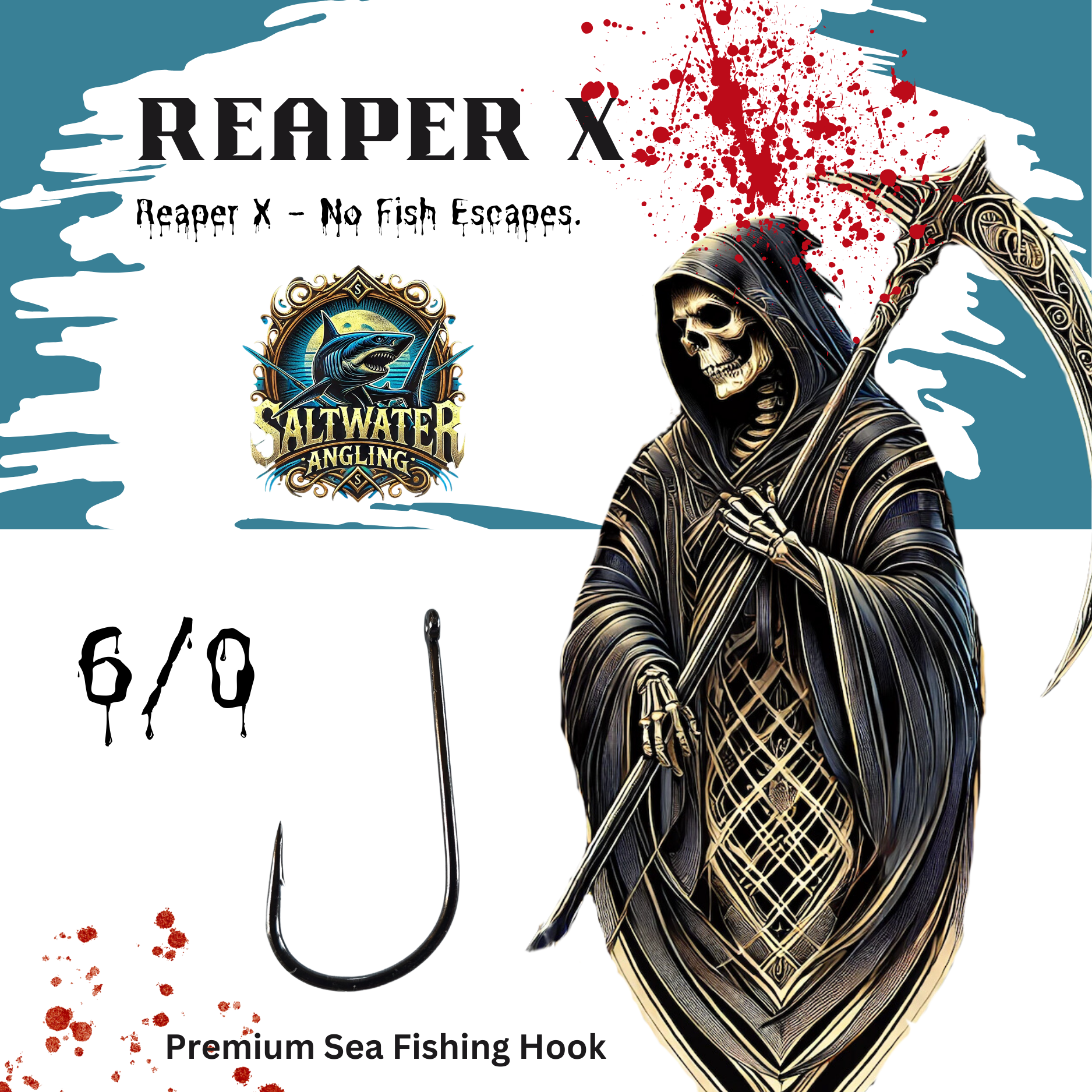 Reaper X Fishing Hook – Chemically sharpened high-carbon steel hook for big fish
