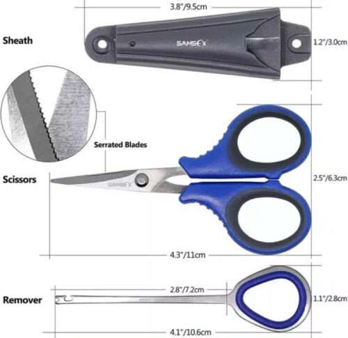 Fishing Scissors + disgorger, Ultra sharp, sheathed - Saltwater Angling